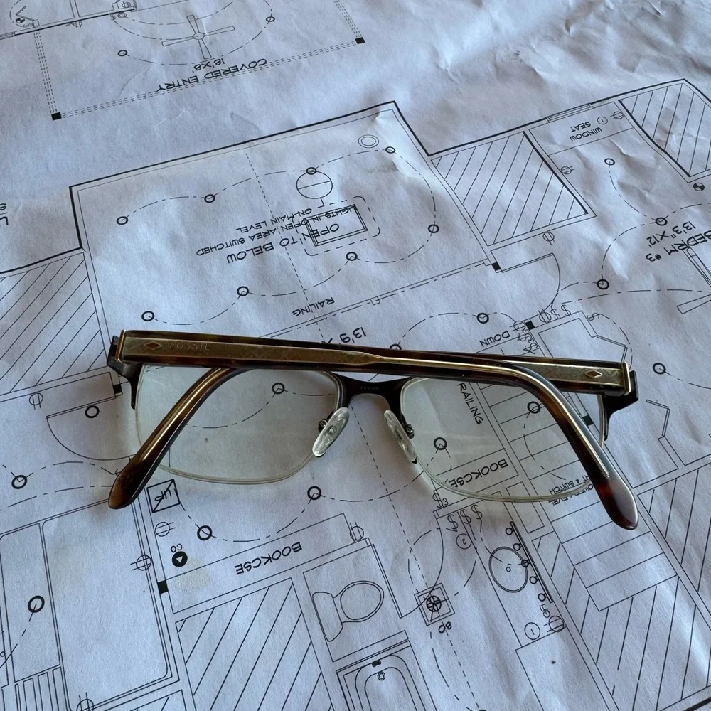Fossil Semi-Rimless Eye‎ Glasses FOS6045 Matte Brown